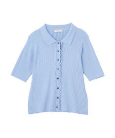 earth music&ecology ミニフリルポロカーディガン