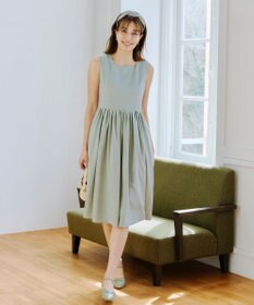 Tiaclasse 【洗える】麻調スクエアネックワンピース