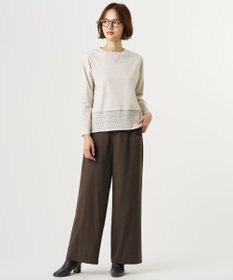 J.PRESS LADIES L Vis/Peスパーク レースデザイン ニット