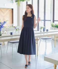 Tiaclasse 【洗える】麻調スクエアネックワンピース