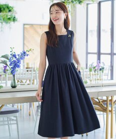 Tiaclasse 【洗える】麻調スクエアネックワンピース