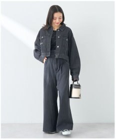 earth music&ecology フリンジロゴショート丈Ｇジャン