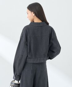 earth music&ecology フリンジロゴショート丈Ｇジャン