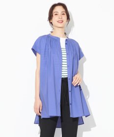 ANY 【洗える】シャーリングチュニック ブラウス