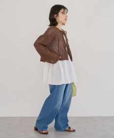 Green Parks Ｉ　前後２ｗａｙ　メッシュショート丈カーディガン