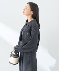 earth music&ecology フリンジロゴショート丈Ｇジャン