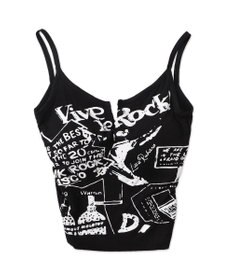 WEGO 【カップ付きインナー】グラフィックリブキャミソール