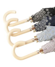 MOONBAT DAKS 晴雨兼用日傘 長傘 ドット ジャカード ボーラ刺繍