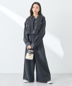 earth music&ecology フリンジロゴショート丈Ｇジャン