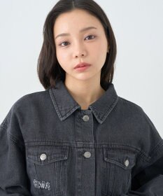 earth music&ecology フリンジロゴショート丈Ｇジャン