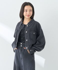 earth music&ecology フリンジロゴショート丈Ｇジャン