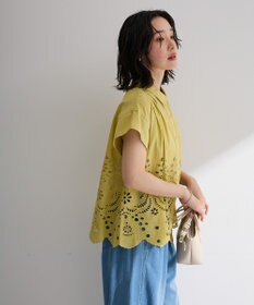 Green Parks スカラップ刺しゅうブラウス
