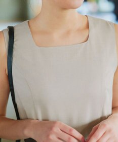 Tiaclasse 【洗える】麻調スクエアネックワンピース