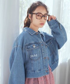 earth music&ecology フリンジロゴショート丈Ｇジャン