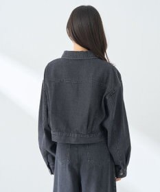 earth music&ecology フリンジロゴショート丈Ｇジャン