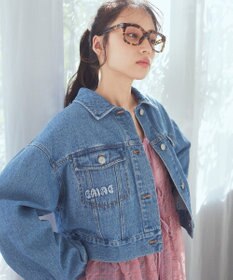 earth music&ecology フリンジロゴショート丈Ｇジャン