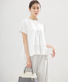 組曲 L クールプレーティング天竺プリーツ カットソー