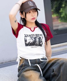 WEGO キーネックサイドレースアップちびT