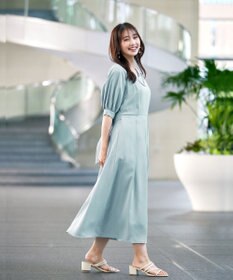 Tiaclasse L 【洗える】パフスリーブワンピース