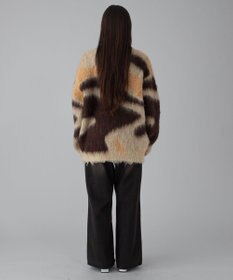 WEGO 【ユニセックス着用ITEM/MLサイズ展開】モヘアタッチパターンカーディガン