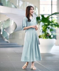 Tiaclasse L 【洗える】パフスリーブワンピース