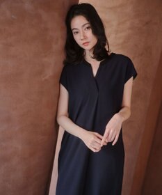 BEIGE， 【セットアップ対応】CINDY / 配色ネック フレンチドレス
