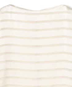 BEIGE， HAUYNITE / ボーダーシアー ボートネックブラウス