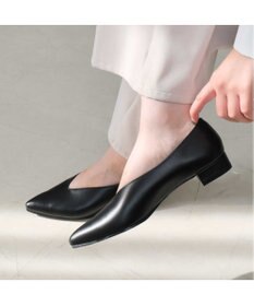 Pointer 日本製 本革 生活防水機能付きVカットパンプス