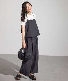 ANY 【2SET/洗濯機可】テックリネンキャミソール×パンツセットアップ