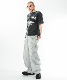 WEGO 【ユニセックス着用ITEM】グラフィックヘンリーネックT（SS）