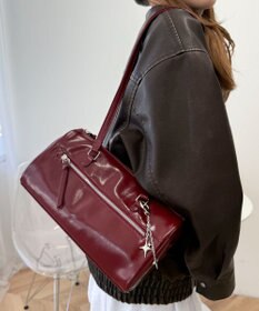 WEGO キラキラチャーム付きドラムボストンバッグ