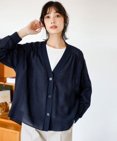 ANY SIS シアーギャザー カーディガン