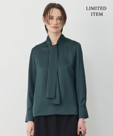 ICB 【WEB限定】 ドレープサテン ボウタイブラウス