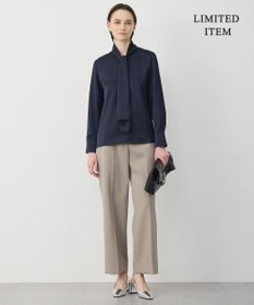 ICB 【WEB限定】 ドレープサテン ボウタイブラウス