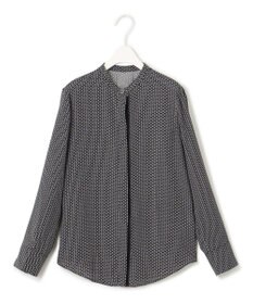 ICB 【WEB限定カラーあり・速乾・洗える】BackSatinAmunzen バンドカラーブラウス