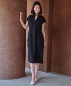 BEIGE， 【セットアップ対応】CINDY / 配色ネック フレンチドレス