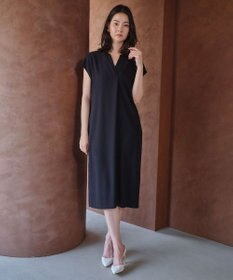 BEIGE， 【セットアップ対応】CINDY / 配色ネック フレンチドレス