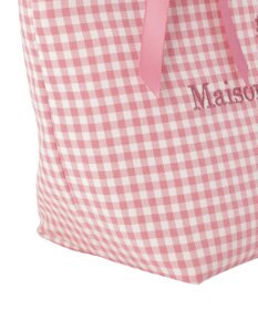Maison de FLEUR ギンガムブランドロゴフリルハンドルトート
