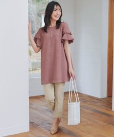 Tiaclasse 【洗える】変形バルーンスリーブカットソーチュニック