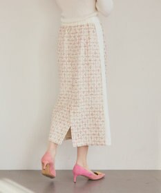 GRACE CONTINENTAL ツイードライン切替スカート