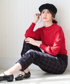 ANY SIS 【洗える】カシミヤブレンドパフ袖 ニット