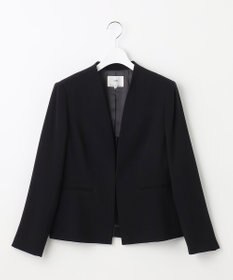 23区 【セットアップ対応/洗える】トリアセダブルジョーゼット ノーカラー ジャケット