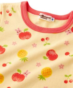 MIKI HOUSE HOT BISCUITS 【80-120cm】 フルーツ柄 腹巻き付き 天竺素材 半袖パジャマ