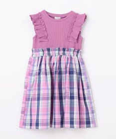 ANY KIDS チェック ドッキング ワンピース