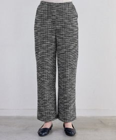 Tiaclasse ラメツイードワイドストレートパンツ