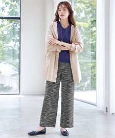 Tiaclasse ラメツイードワイドストレートパンツ