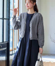Tiaclasse 【洗える】オーガンジーラインカーディガン