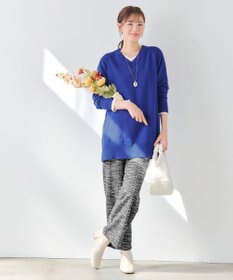 Tiaclasse ラメツイードワイドストレートパンツ