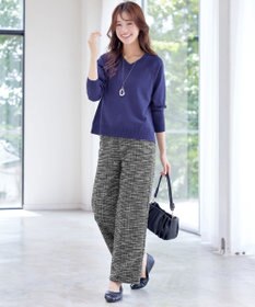 Tiaclasse ラメツイードワイドストレートパンツ