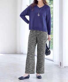 Tiaclasse ラメツイードワイドストレートパンツ